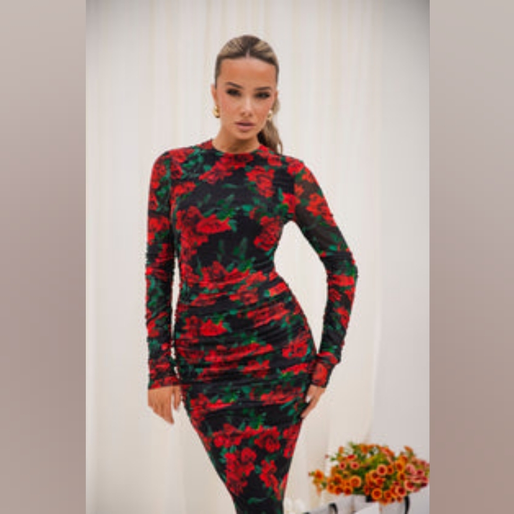 Isolde Dress Floral, Roses, Large